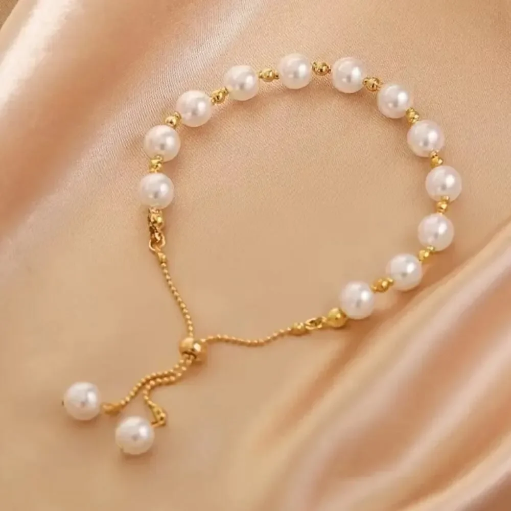 Shimmering Elegant Imitation Pearl Charm Bridal Wedding Bracelet (1 pc)